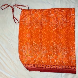Orange Beach Wrap Skirt long